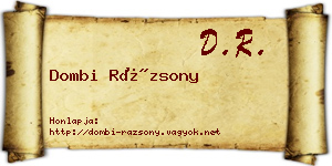 Dombi Rázsony névjegykártya